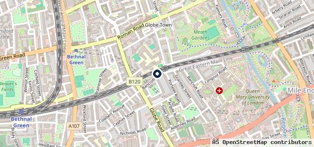 Map showing the location of Bancroft Garage