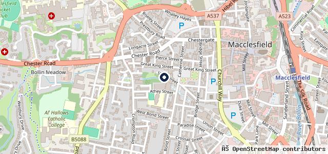 Map showing the location of Shaw Street