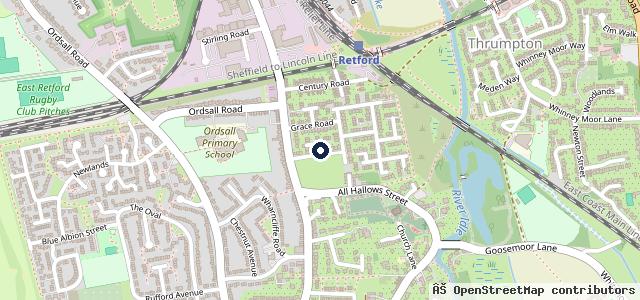Map showing the location of East Retford Motors
