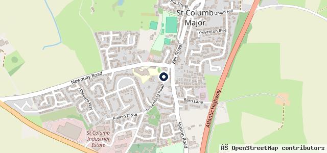 Map showing the location of P Glanville
