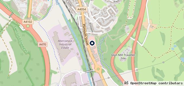 Map showing the location of Evans Halshaw Ford Merthyr Tydfil
