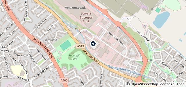 Map showing the location of A G Autos Rugeley