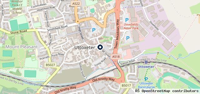 Map showing the location of A L Walker Car Mobile Mechanic Uttoxeter