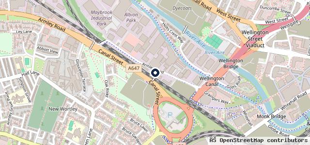 Map showing the location of Armley Road MOT Centre