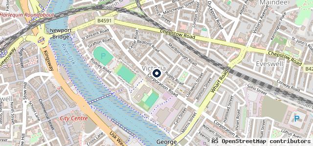 Map showing the location of ATS Euromaster Newport