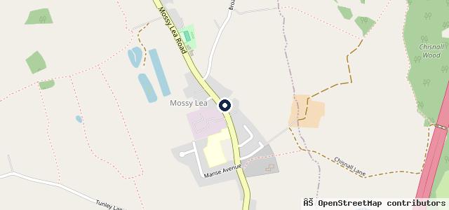Map showing the location of Wrightington Mot Centre