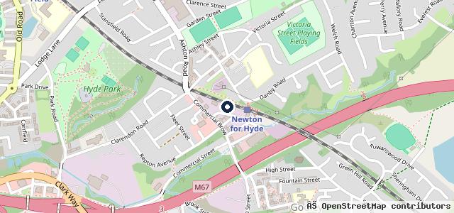Map showing the location of Station Garage