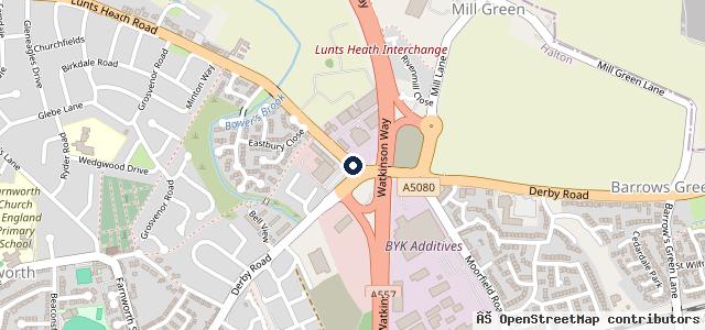 Map showing the location of Horns Garage