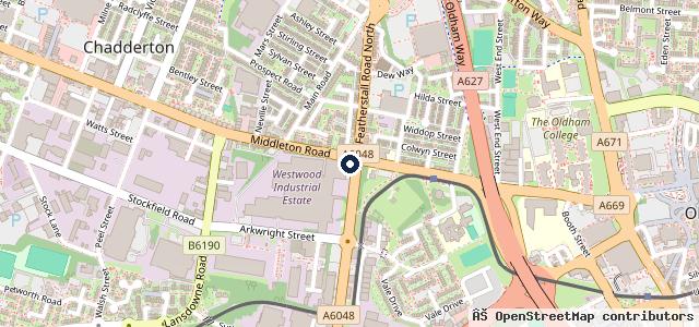 Map showing the location of David Cook Motors