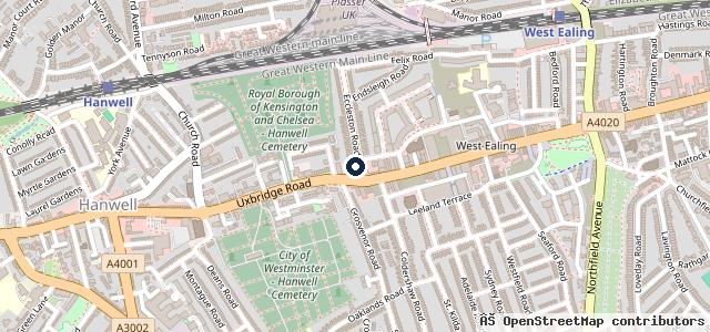 Map showing the location of Ealing Tyres Servicing & MOT