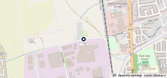 Map showing the location of Evans Halshaw DAF Birtley