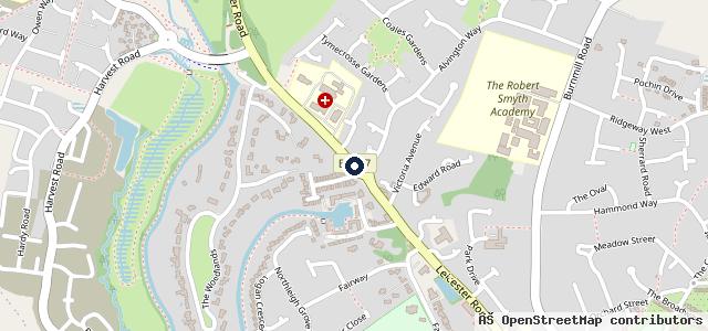 Map showing the location of Vauxhall Forest Gate Market Harborough