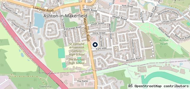 Map showing the location of Formula One Autocentres - Ashton-in-Makerfield