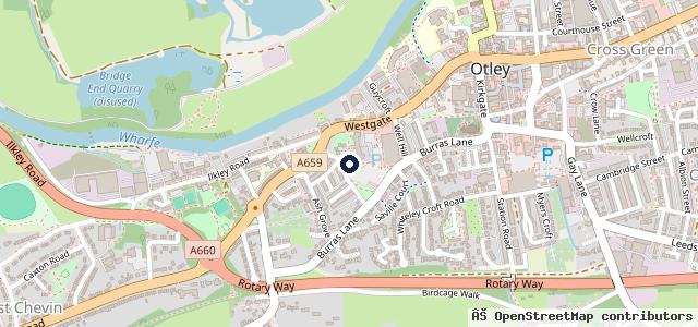 Map showing the location of G R Autos body shop