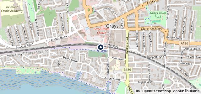 Map showing the location of Grays Service Station