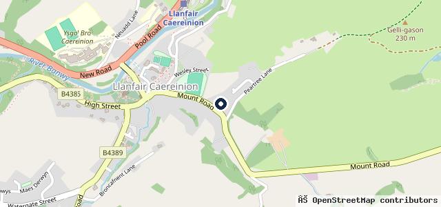 Map showing the location of Gwyn Lewis 4x4