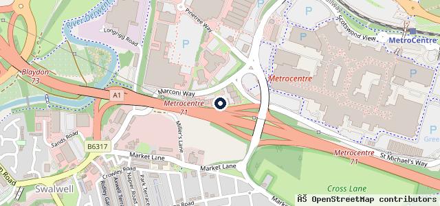 Map showing the location of Halfords Autocentres | Gateshead