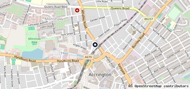Map showing the location of Kwik Fit - Accrington