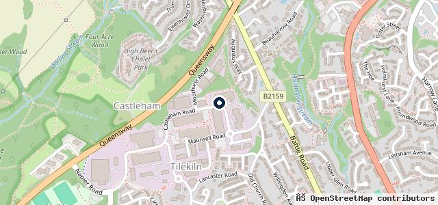 Map showing the location of St Leonards Test Centre
