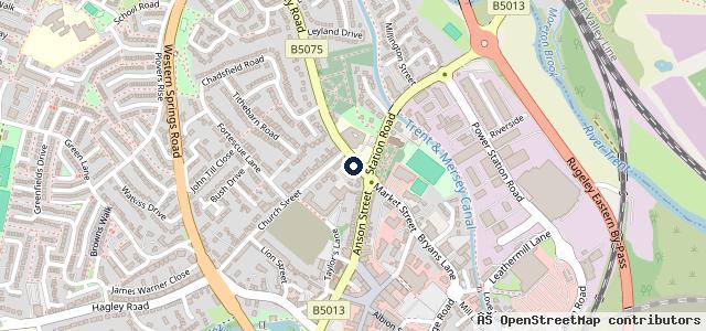 Map showing the location of Pendlebury Service Station