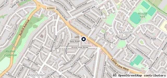 Map showing the location of Kwik Fit Plus - Bournemouth - Castle Lane West