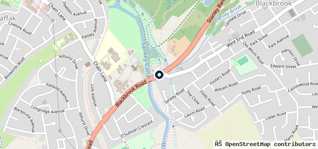 Map showing the location of Blackbrook Test and Service Centre