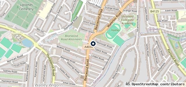 Map showing the location of Kwik Fit - Birmingham - Bearwood Road