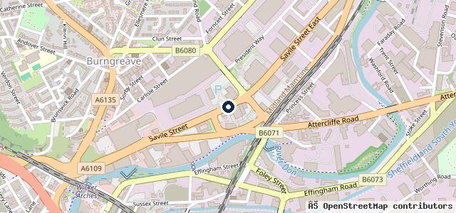 Map showing the location of Lookers Ford Sheffield