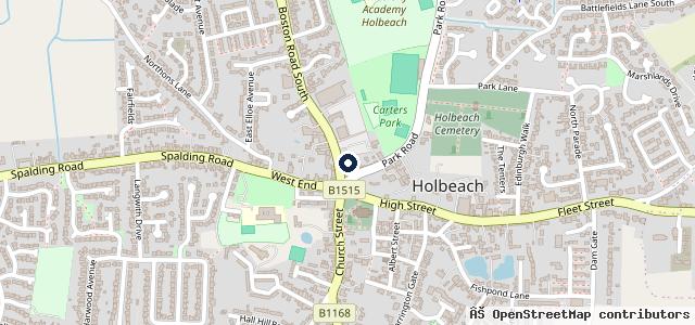 Map showing the location of Masseys Garage