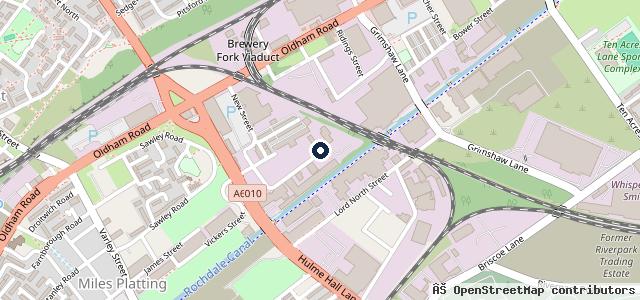 Map showing the location of Nortons Tyres Manchester 24/7 Mobile Tyre Fitting
