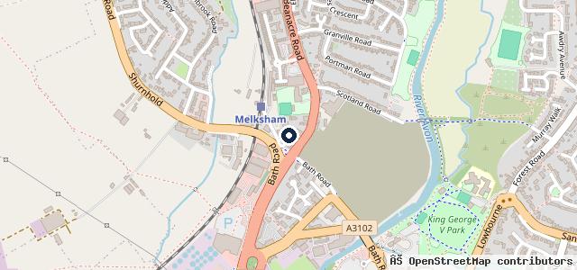 Map showing the location of Melksham Carcare Centre