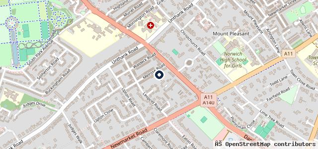 Map showing the location of Melrose Garage