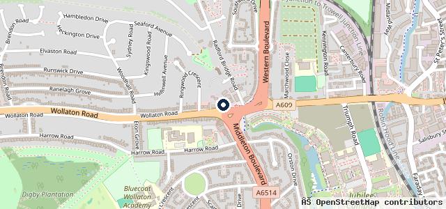 Map showing the location of Middleton Service Station