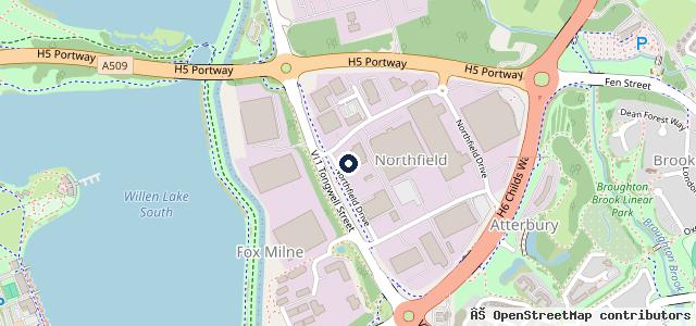 Map showing the location of Milton Keynes Audi