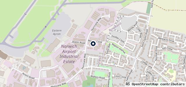 Map showing the location of Brampton Mot Centre