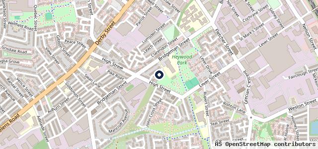 Map showing the location of Parkside Garage Bolton