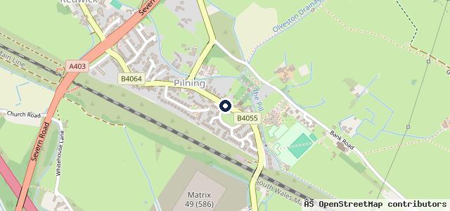 Map showing the location of Pilning Garage