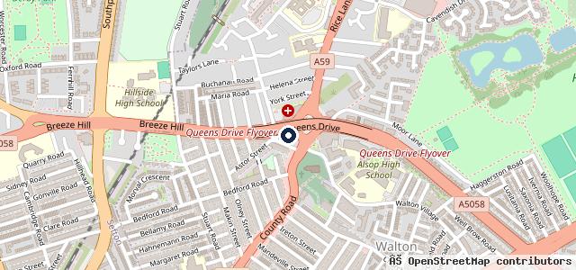 Map showing the location of Cropper's Garage (Liverpool) Ltd