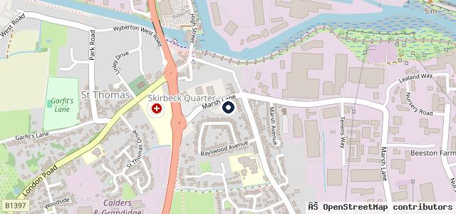 Map showing the location of Vertu Honda Boston
