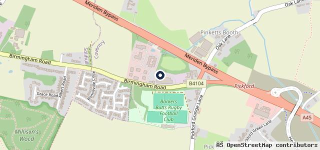 Map showing the location of Road and Race Performance Meriden Ltd