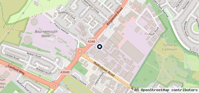 Map showing the location of Elite Garages Bournemouth