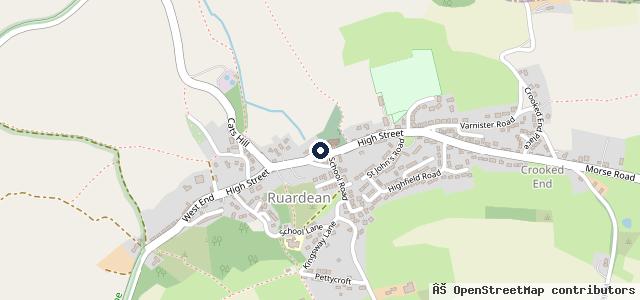 Map showing the location of Ruardean Service Station