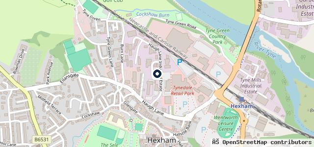 Map showing the location of Kwik Fit - Hexham - Haugh Lane