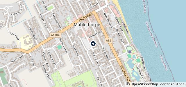 Map showing the location of Seacroft Mablethorpe