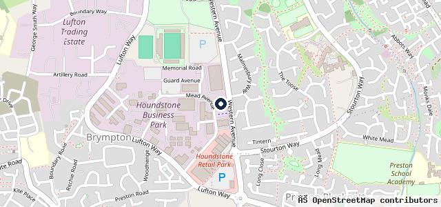 Map showing the location of Yeovil Audi