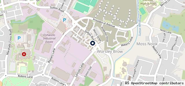 Map showing the location of St Helens service and MOT