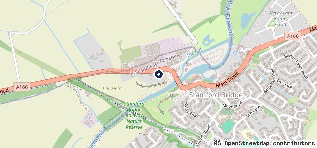 Map showing the location of Stamford Bridge Motors