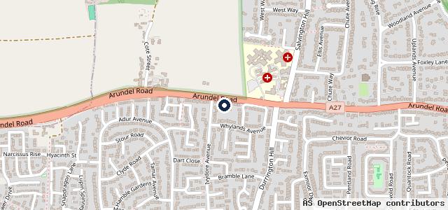 Map showing the location of Stedmans Garage