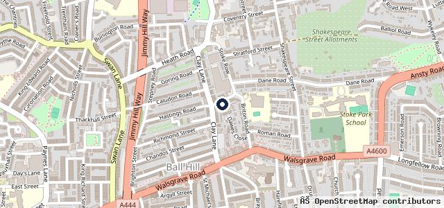 Map showing the location of Stones Garage