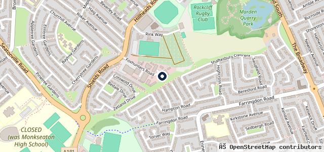 Map showing the location of The Village Garage